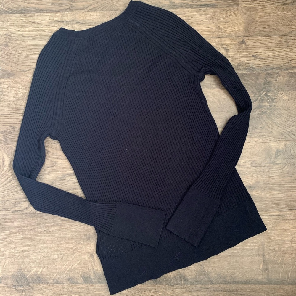 NWOT Banana Republic Ribbed Navy Blue Sweater - Picture 4 of 5